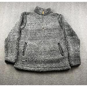 Simply Southern Womens Gray Sherpa Fleece Pullover Jacket Size Small‎